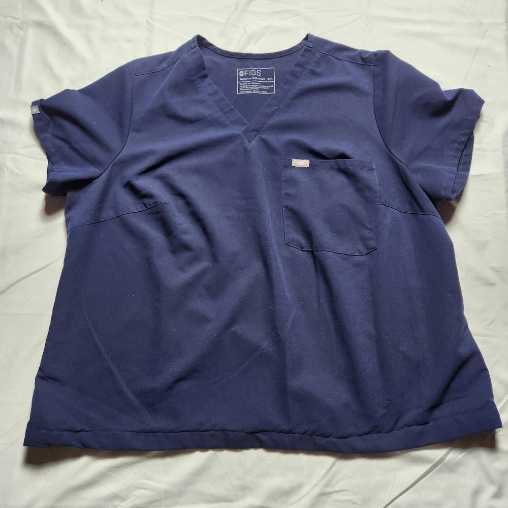 Figs Womens 3XL Catarina One Pocket Scrub Top Blue PO4053